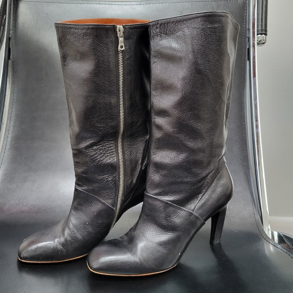 Dries Van Noten Black Mid Calf Boots
